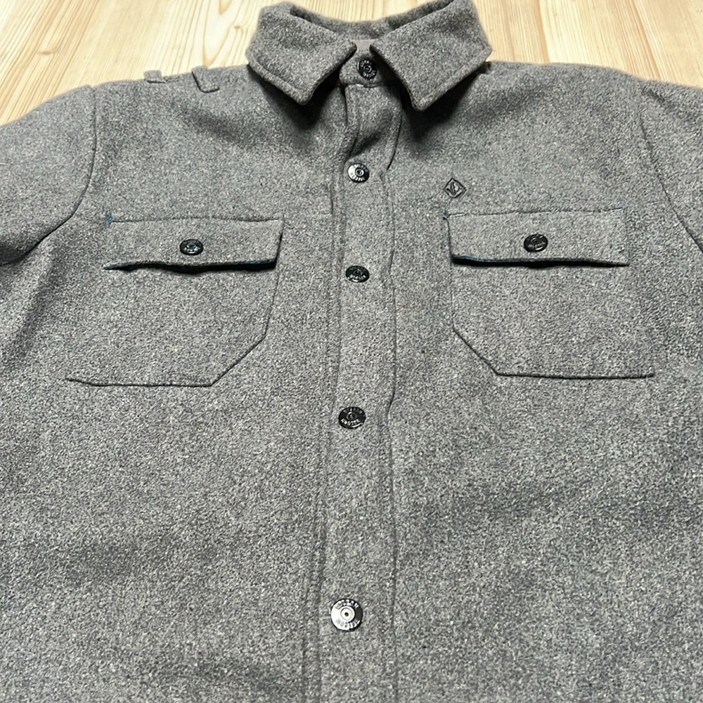 Volcom Gray Wool Blend Work Shirt/Jacket - Picture 3 of 12